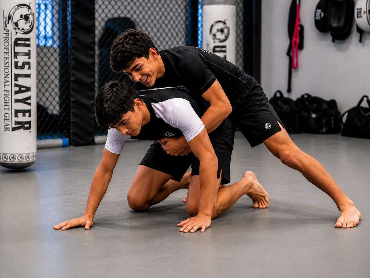 Teens wrestling class at Ramona MMA Center