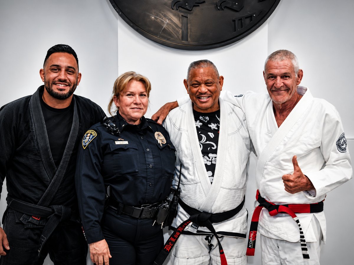 Adopt a Cop BJJ affiliate school at Ramona MMA Center, law enforcement officers and instructors